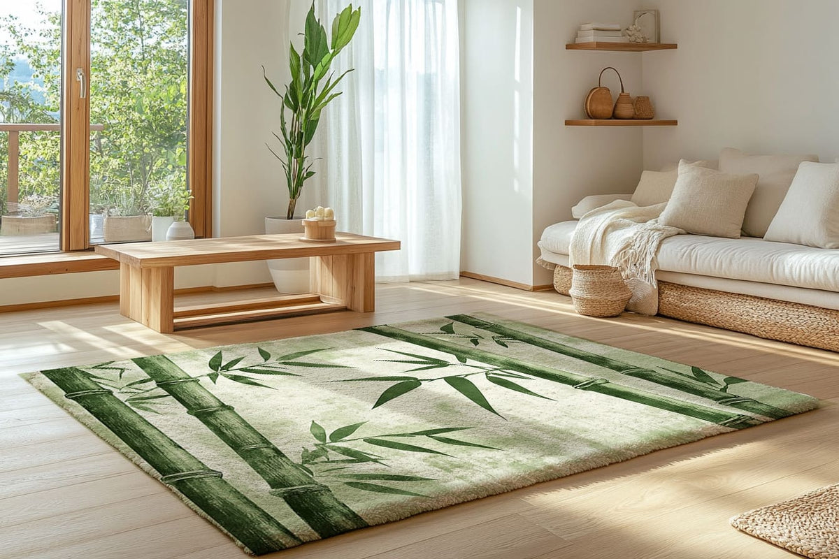 Bamboo Serenity Area Rug - Nature Inspired Home Decor for Tranquil Spaces