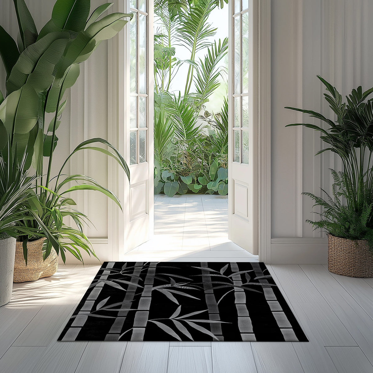 Midnight Bamboo – Nature-Inspired Area Rug