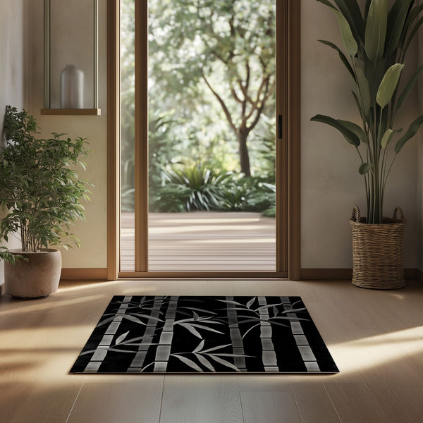 Midnight Bamboo – Nature-Inspired Area Rug