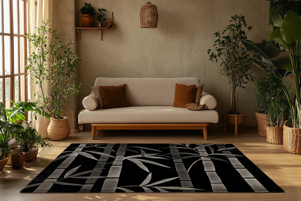 Midnight Bamboo – Nature-Inspired Area Rug