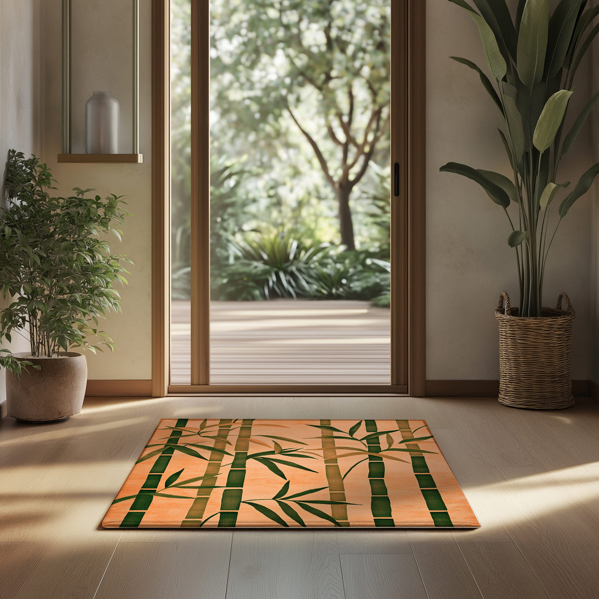 Sunset Bamboo – Nature-Inspired Area Rug