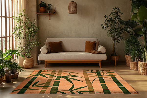 Sunset Bamboo – Nature-Inspired Area Rug