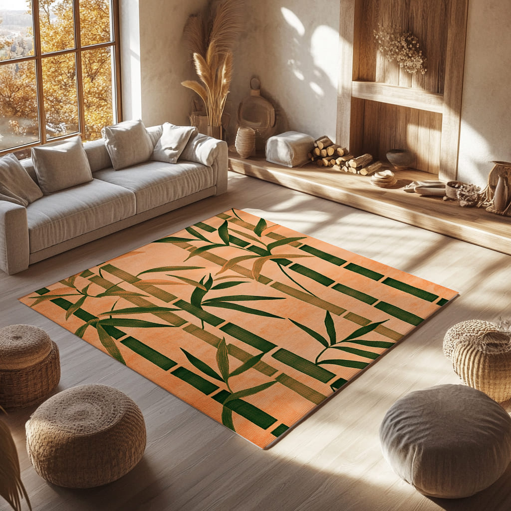 Sunset Bamboo – Nature-Inspired Area Rug