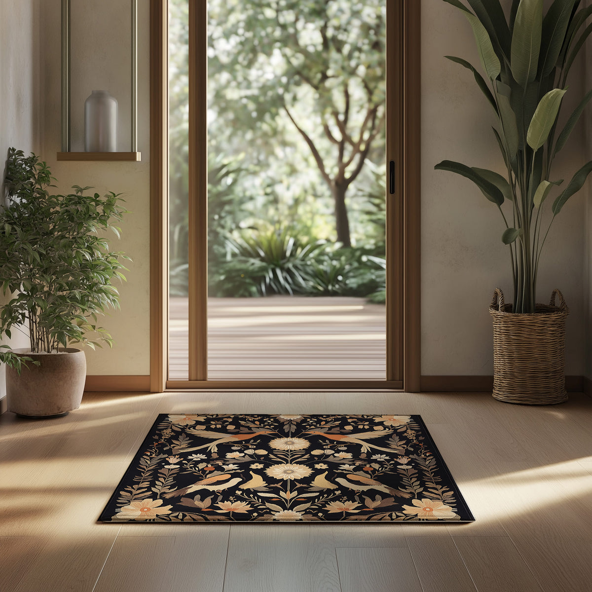 Exotic Birds During Fall – Nature-Inspired Area Rug