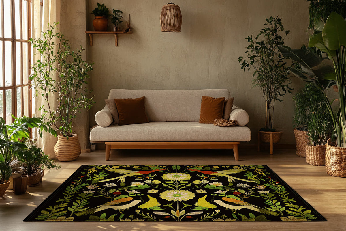 Exotic Birds During Spring – Nature-Inspired Area Rug