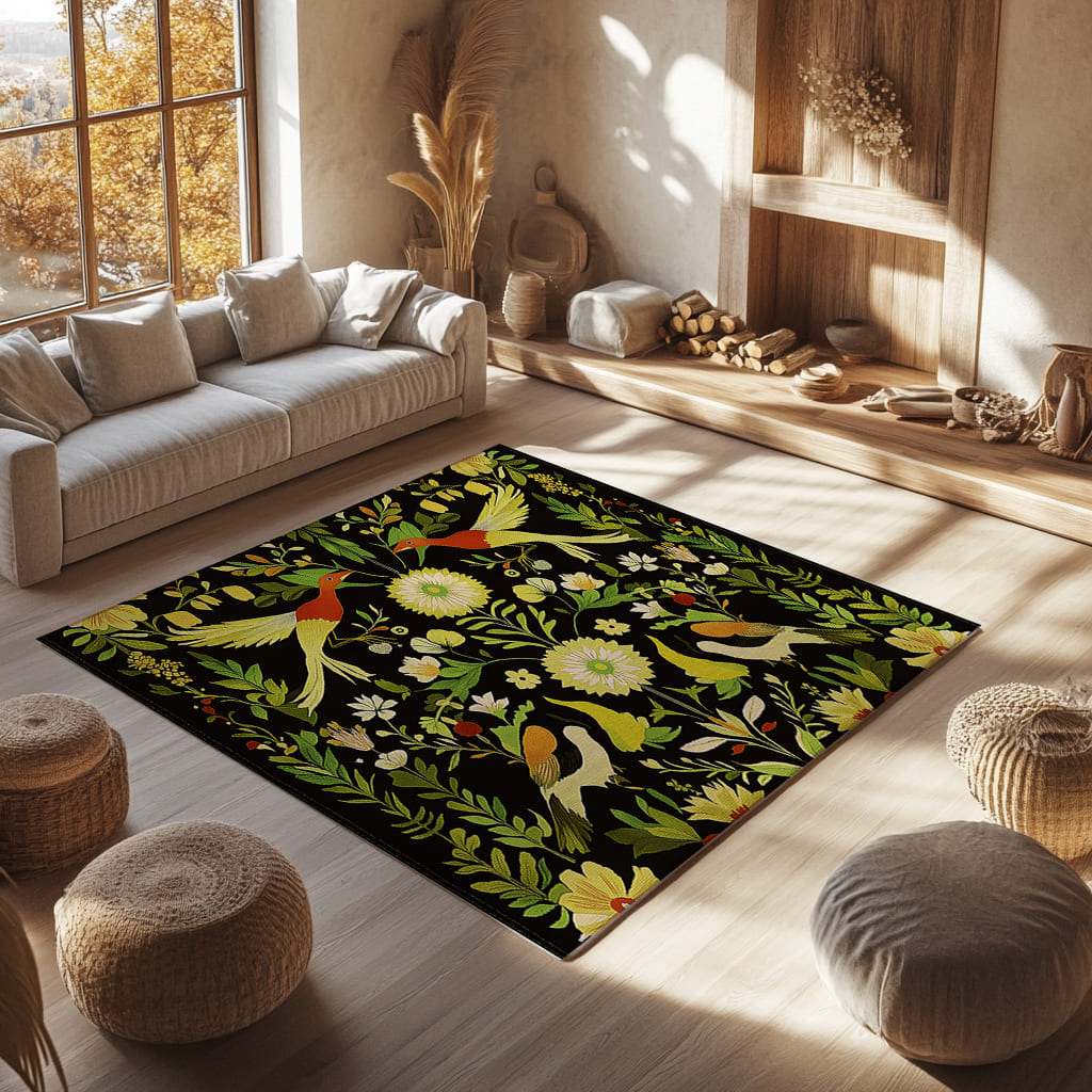 Exotic Birds During Spring – Nature-Inspired Area Rug