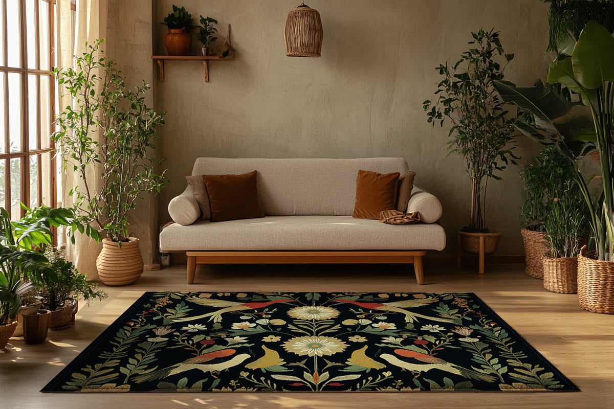 Exotic Birds During Summer– Nature-Inspired Area Rug