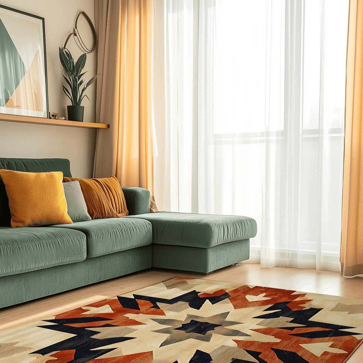 Bohemian Firelight Tapestry Rug | Nature - Inspired Rug by districtoasis