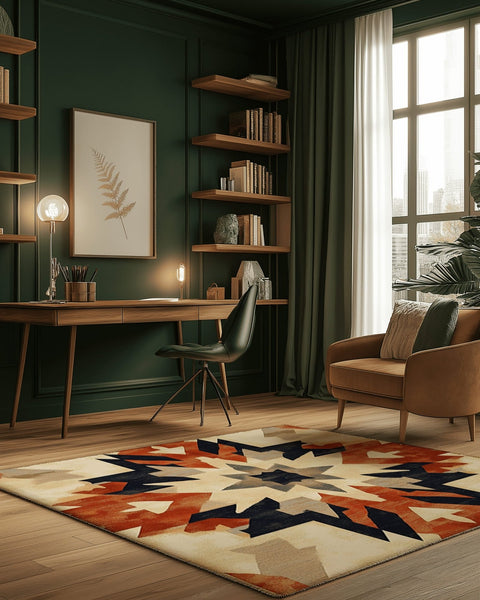 Bohemian Firelight Tapestry Rug | Nature - Inspired Rug by districtoasis