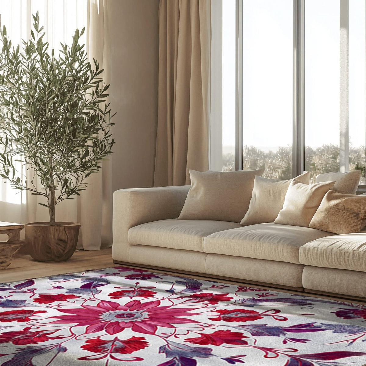 Botanical Elegance Rug | Nature - Inspired Rug by districtoasis