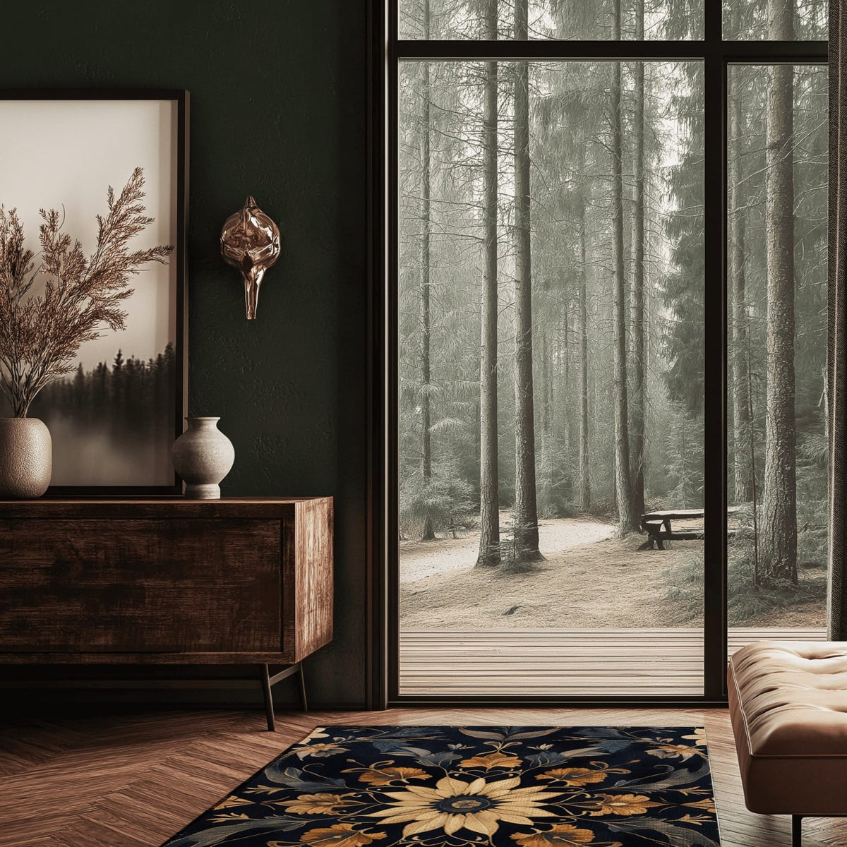 Botanical Elegance Rug | Nature - Inspired Rug by districtoasis