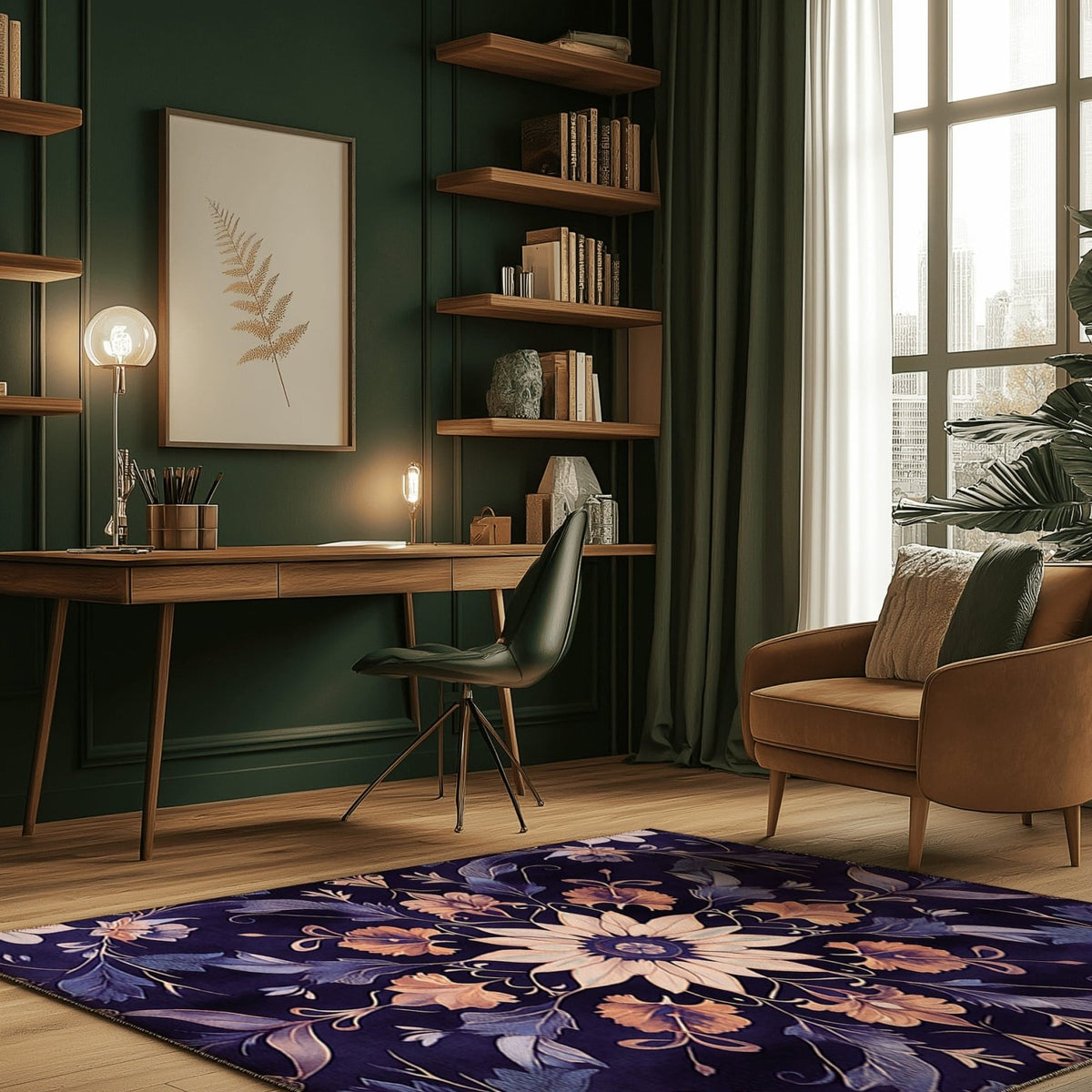 Botanical Elegance Rug | Nature - Inspired Rug by districtoasis