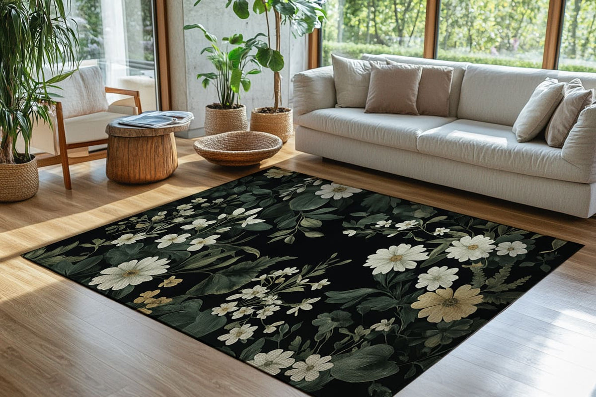 Botanical Elegance Rug - Nature - Inspired Timeless Beauty | Nature - Inspired Rug by districtoasis