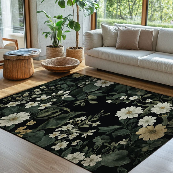 Botanical Elegance Rug - Nature - Inspired Timeless Beauty | Nature - Inspired Rug by districtoasis