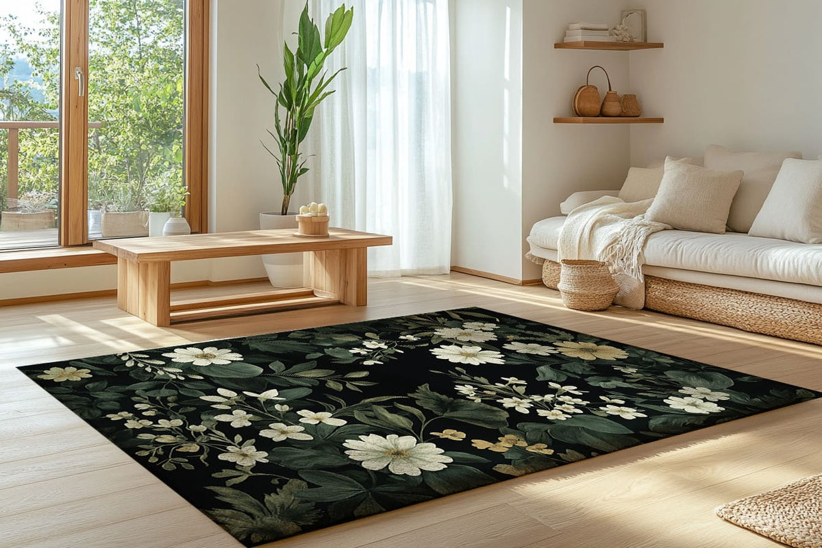 Botanical Elegance Rug - Nature - Inspired Timeless Beauty | Nature - Inspired Rug by districtoasis