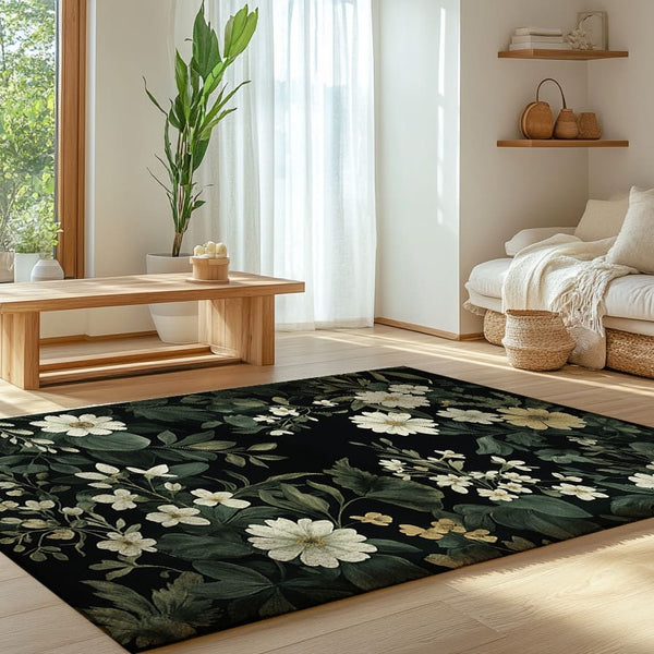 Botanical Elegance Rug - Nature - Inspired Timeless Beauty | Nature - Inspired Rug by districtoasis