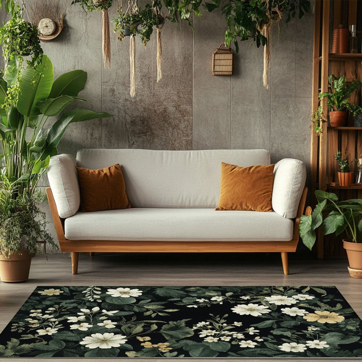 Botanical Elegance Rug - Nature - Inspired Timeless Beauty | Nature - Inspired Rug by districtoasis