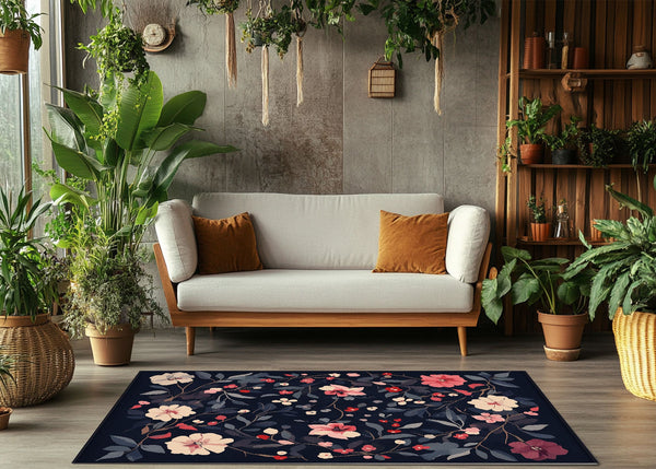 Elegant Floral Area Rug | Luxurious Home Decor for Cozy Spaces