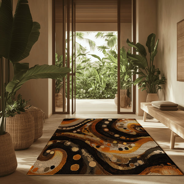 Desert Tranquility Rug - Dot Art Nature-Inspired Elegance