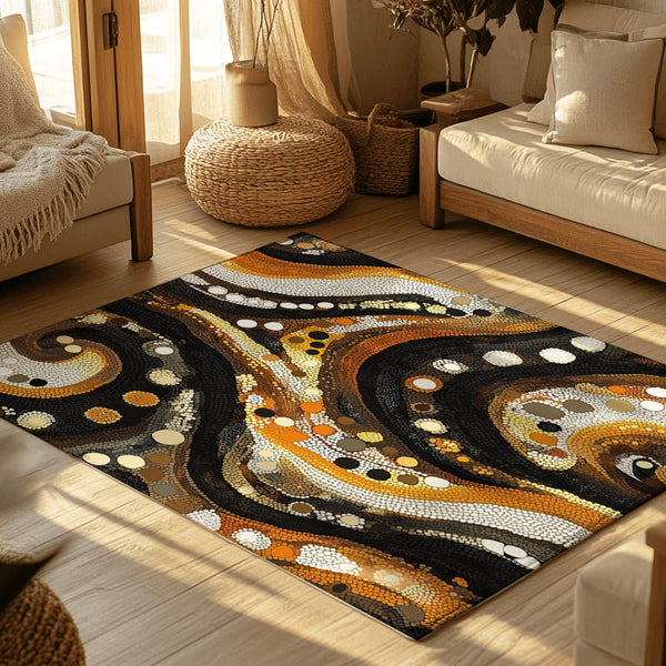 Desert Tranquility Rug - Dot Art Nature-Inspired Elegance