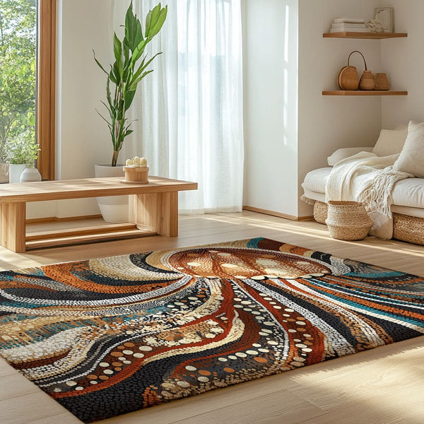 Ocean-Inspired Area Rug with Jellyfish Design – Perfect for Coastal Décor