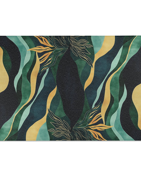 Emerald Current Rug - Flowing Elegance of Nature | Nature - Inspired Rug by districtoasis