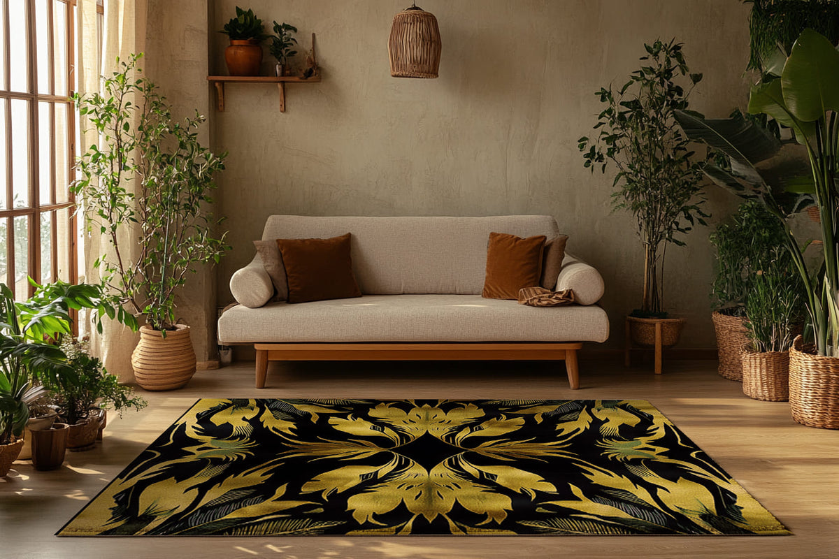 Exotic Feathers Gold – Nature-Inspired Area Rug