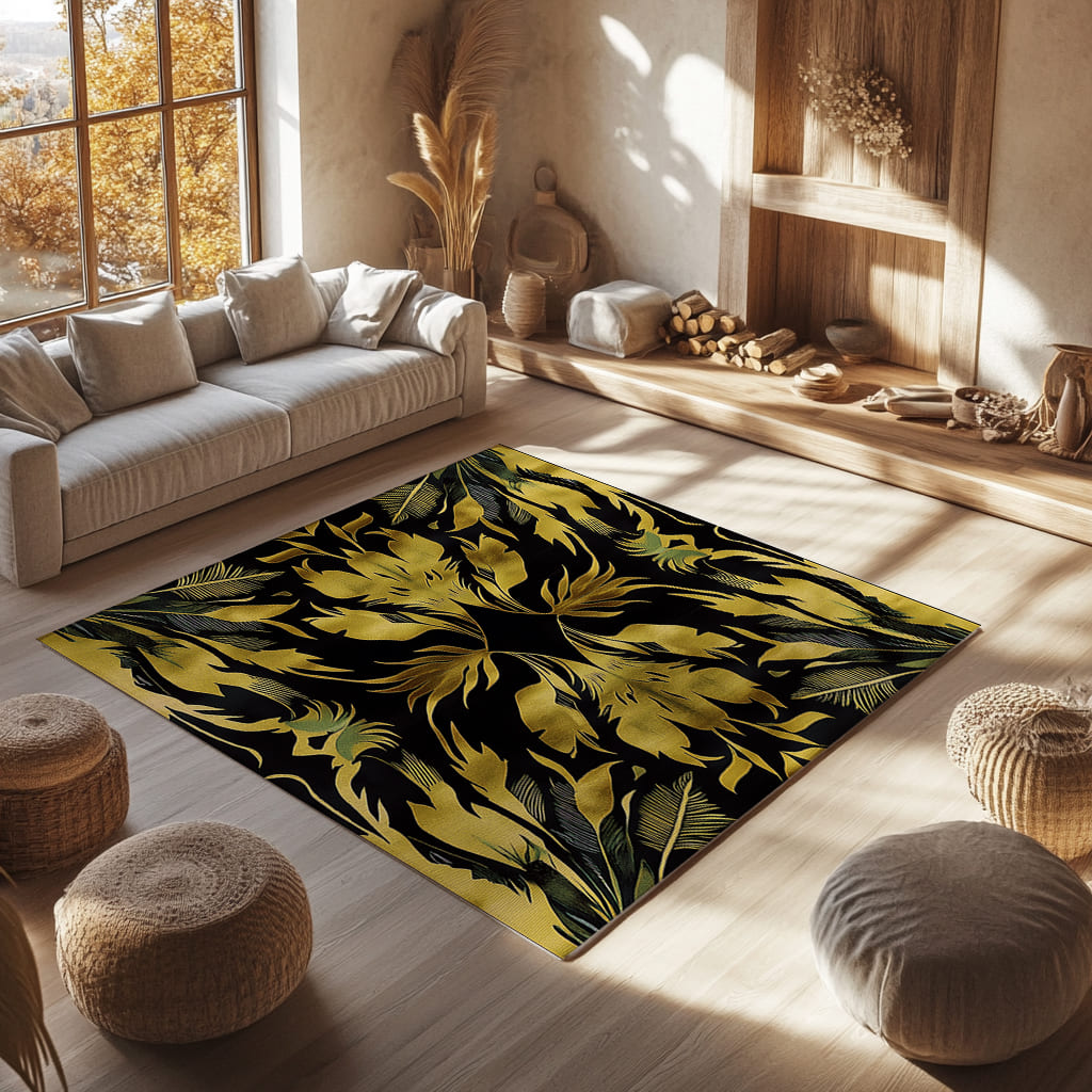 Exotic Feathers Gold – Nature-Inspired Area Rug