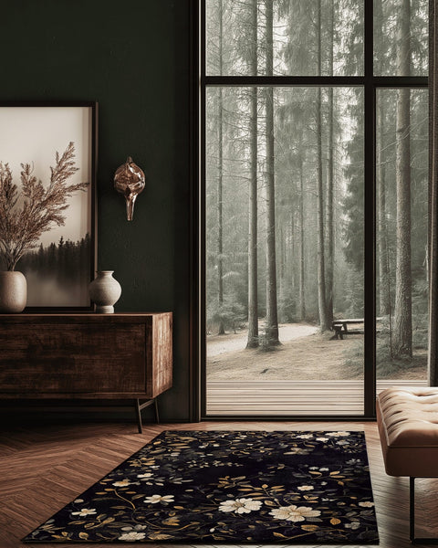 Lankan Shadowed Meadow Rug | Nature - Inspired Rug by districtoasis