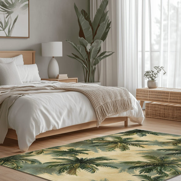 Maldivian Palm Oasis Rug | Nature - Inspired Rug by districtoasis