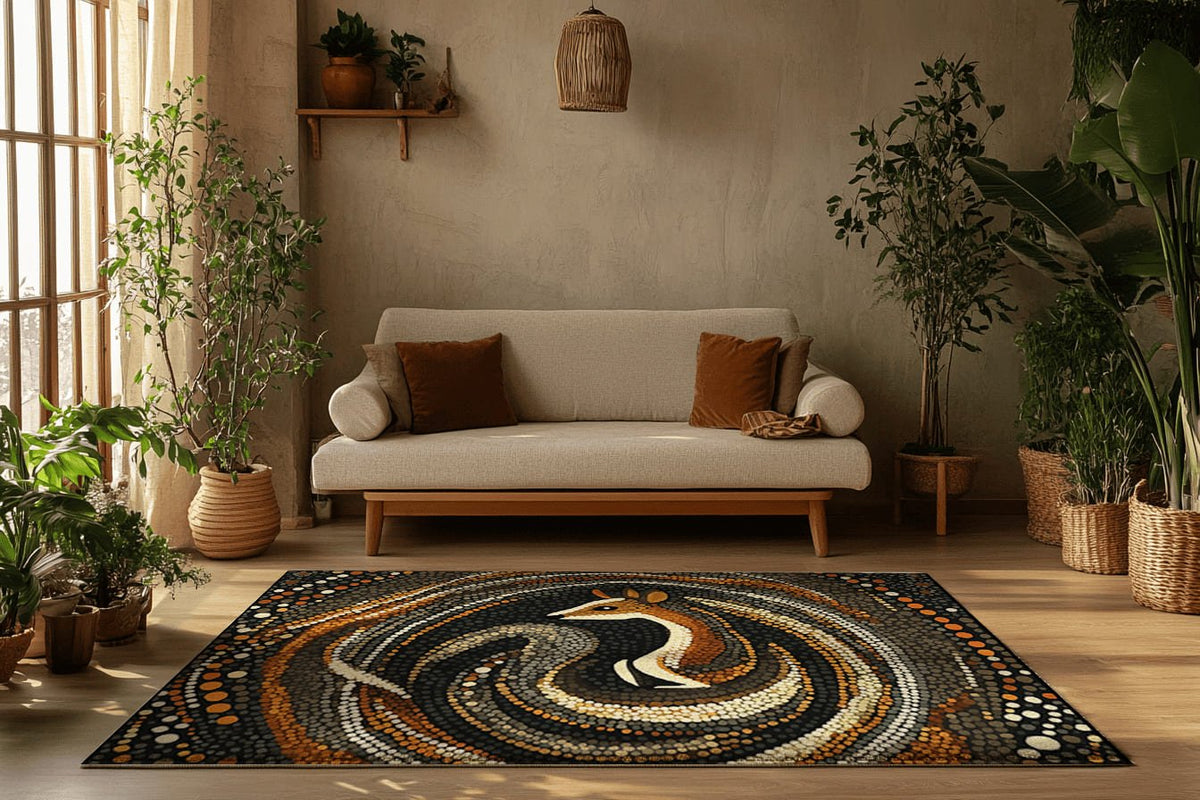 Meadow Whisper Rug - Nature - Inspired Dot Art Elegance | Nature - Inspired Rug by districtoasis