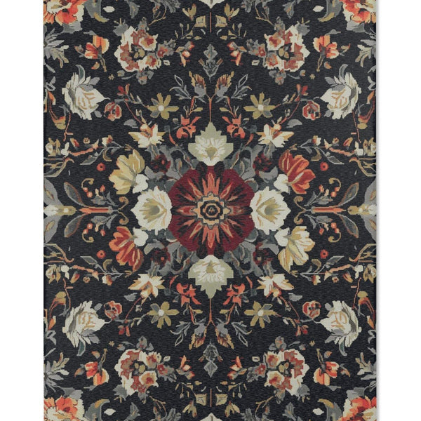 Midnight Bloom Rug | Nature - Inspired Rug by districtoasis