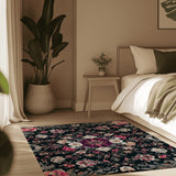 Midnight Bloom Rug | Nature - Inspired Rug by districtoasis