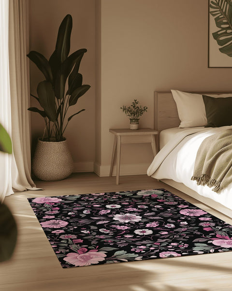 Moonlit Cherry Blossom Rug | Nature - Inspired Rug by districtoasis