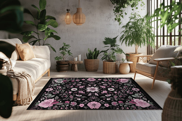 Moonlit Cherry Blossom Rug - Nature-Inspired Tranquility