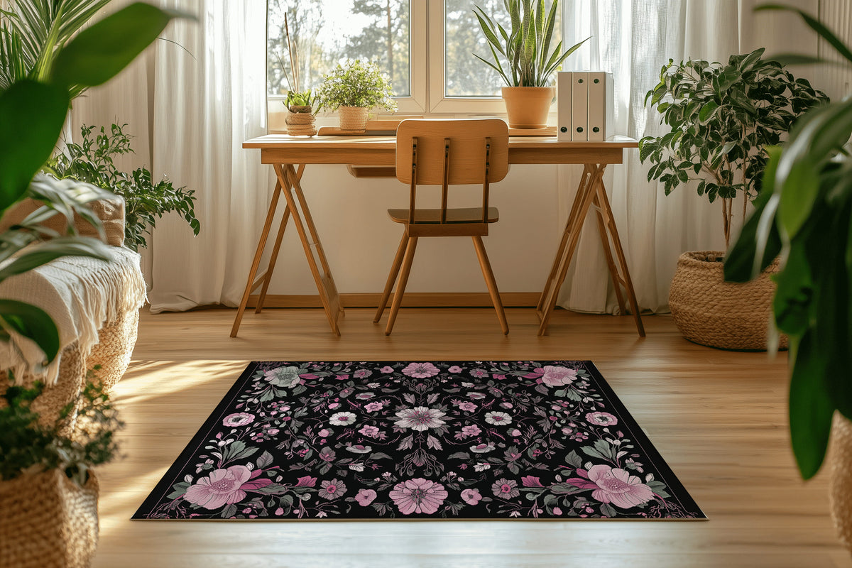 Moonlit Cherry Blossom Rug - Nature-Inspired Tranquility