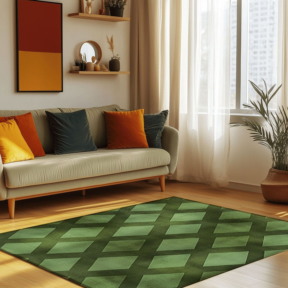 Nature’s Woven Lattice Rug | Nature - Inspired Rug by districtoasis