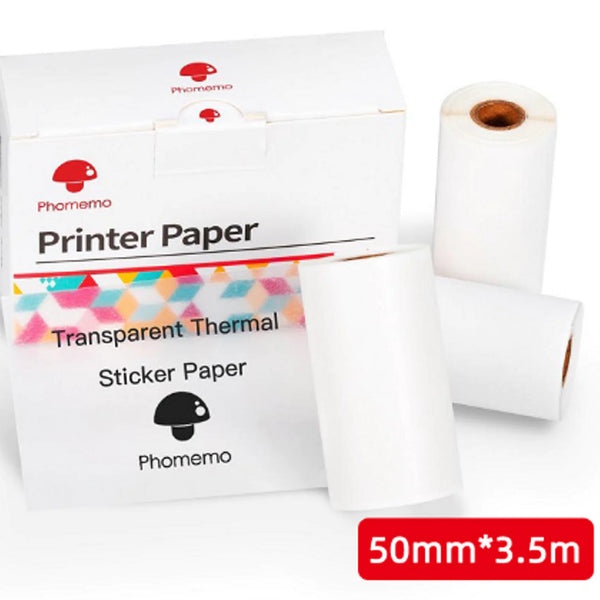 NoteMate™ Thermal Pocket Printer - districtoasis - 3 Transparent Rolls (sticky)