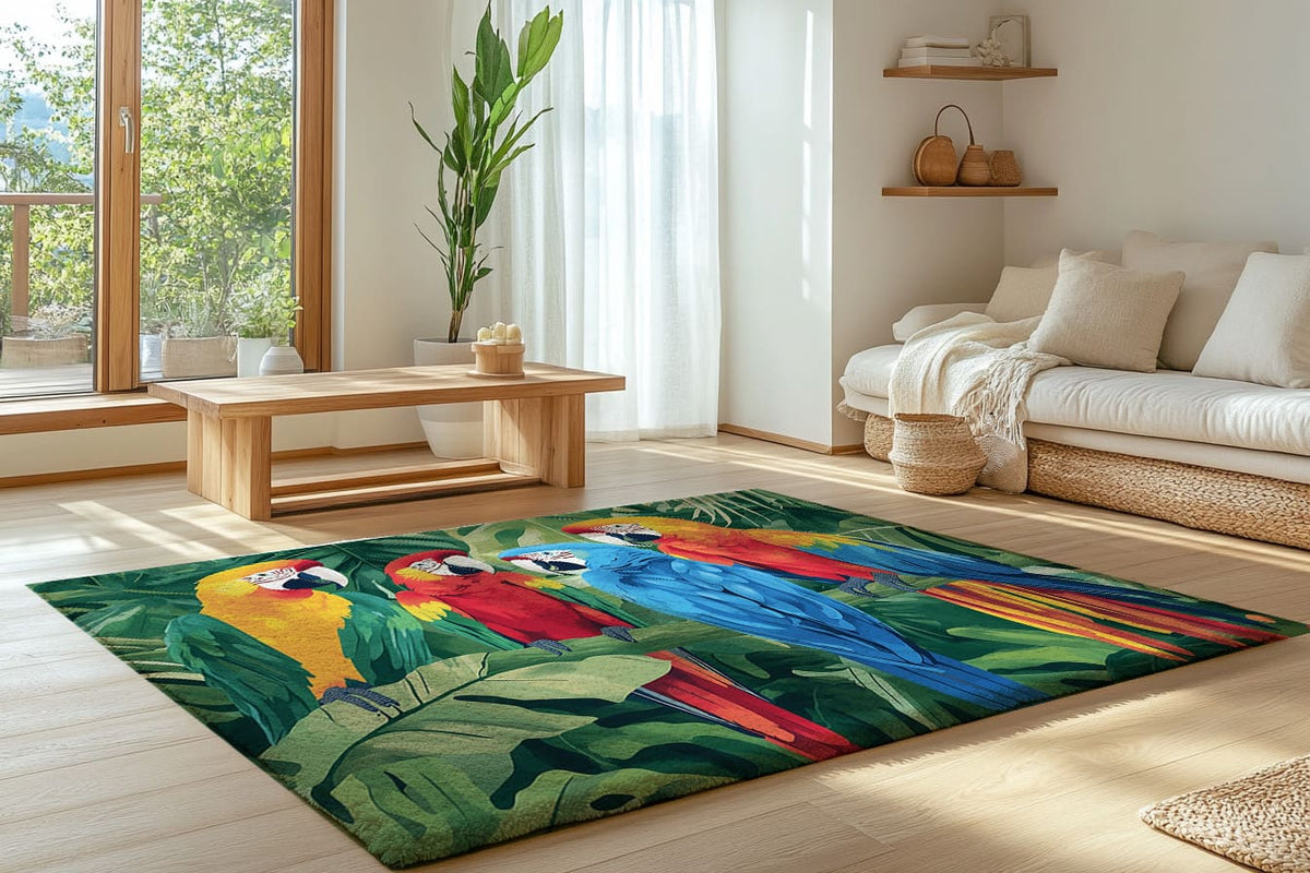 Macaw Haven Rug - Vibrant Jungle-Inspired Elegance