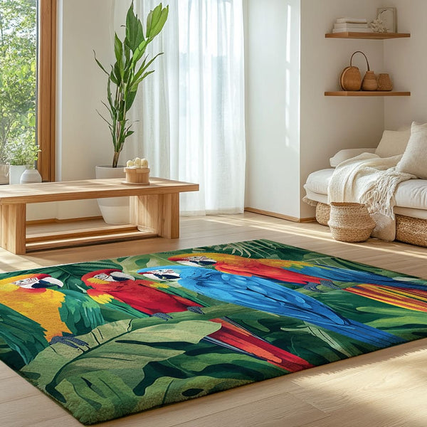 Tropical Macaw Area Rug - Vibrant Jungle Décor for Animal Lovers