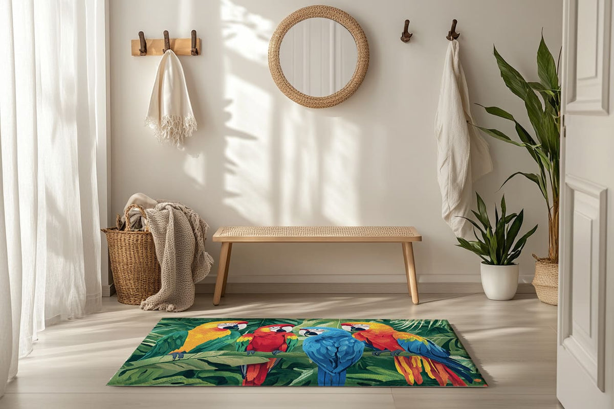 Macaw Haven Rug - Vibrant Jungle-Inspired Elegance