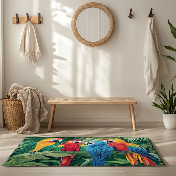 Macaw Haven Rug - Vibrant Jungle-Inspired Elegance