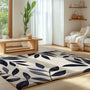 Modern Botanical Area Rug - Leaf Patterned Indoor Home Décor