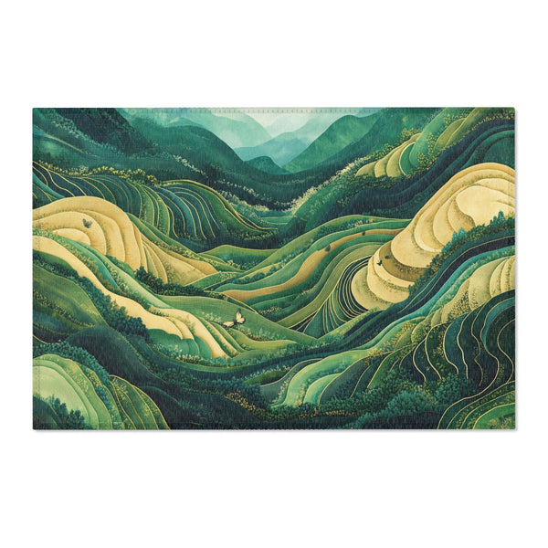 Rice Terraces Rug | Nature - Inspired Rug by districtoasis