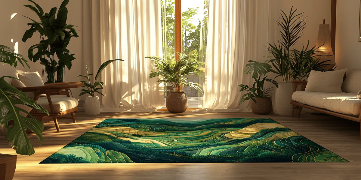 Rice Terraces Rug | Nature - Inspired Rug by districtoasis