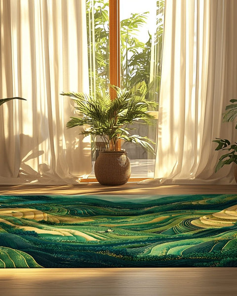 Rice Terraces Rug | Nature - Inspired Rug by districtoasis