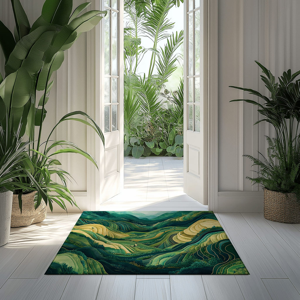 Rice Terraces Rug | Nature - Inspired Rug by districtoasis