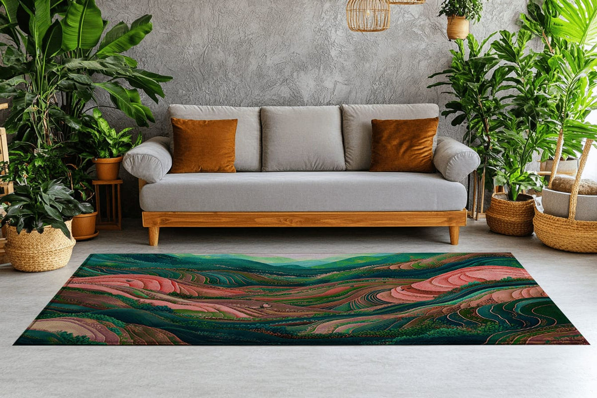 Rice Terraces Rug | Nature - Inspired Rug by districtoasis