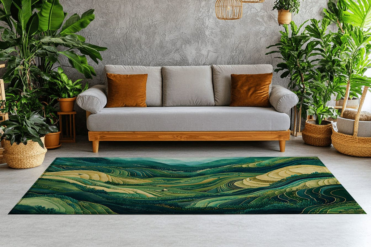 Rice Terraces Rug | Nature - Inspired Rug by districtoasis