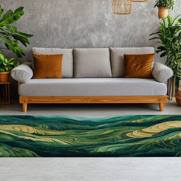 Rice Terraces Rug | Nature - Inspired Rug by districtoasis